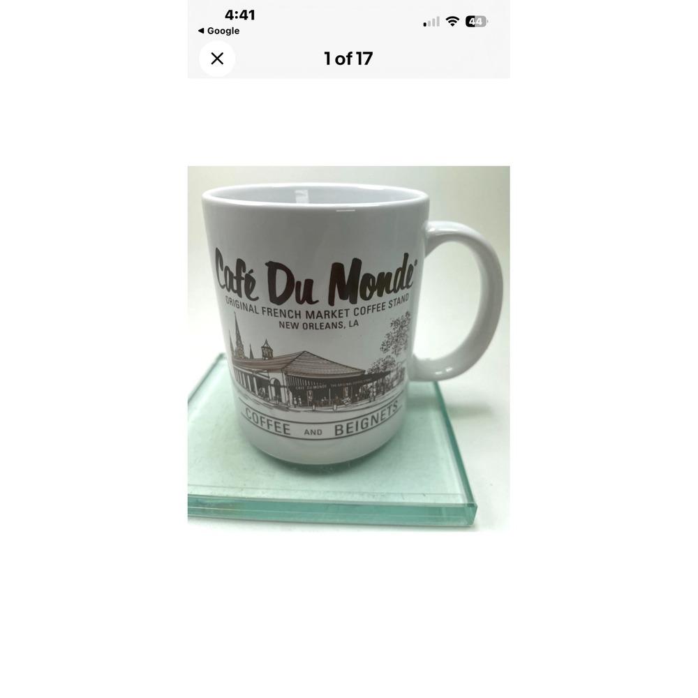Cafe Du Monde Coffee Mug New Orleans‎ French Market Souvenir White ( 2 mugs)